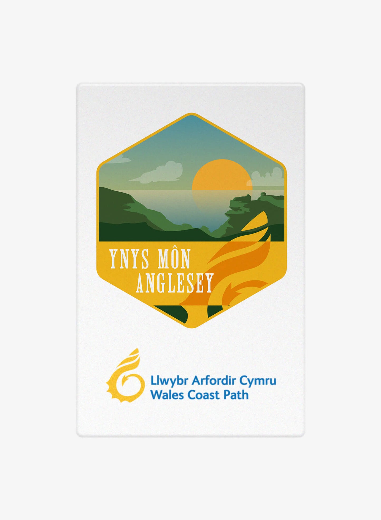 Wales Coast Path Anglesey ceramic fridge magnet with Wales Coast Path Anglesey design.