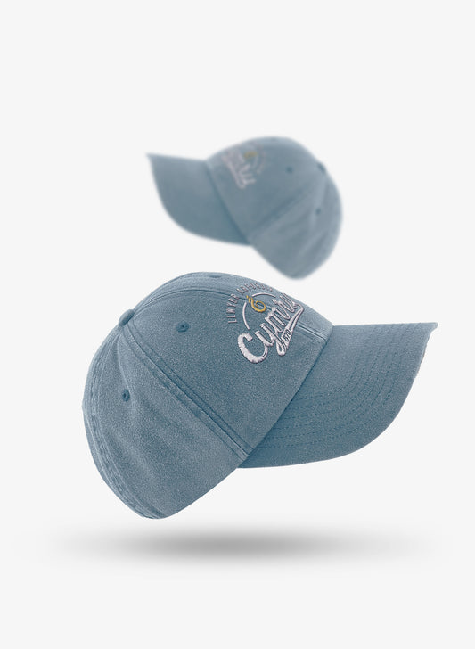 Wales Coast Path 100% cotton vintage style light denim baseball cap.