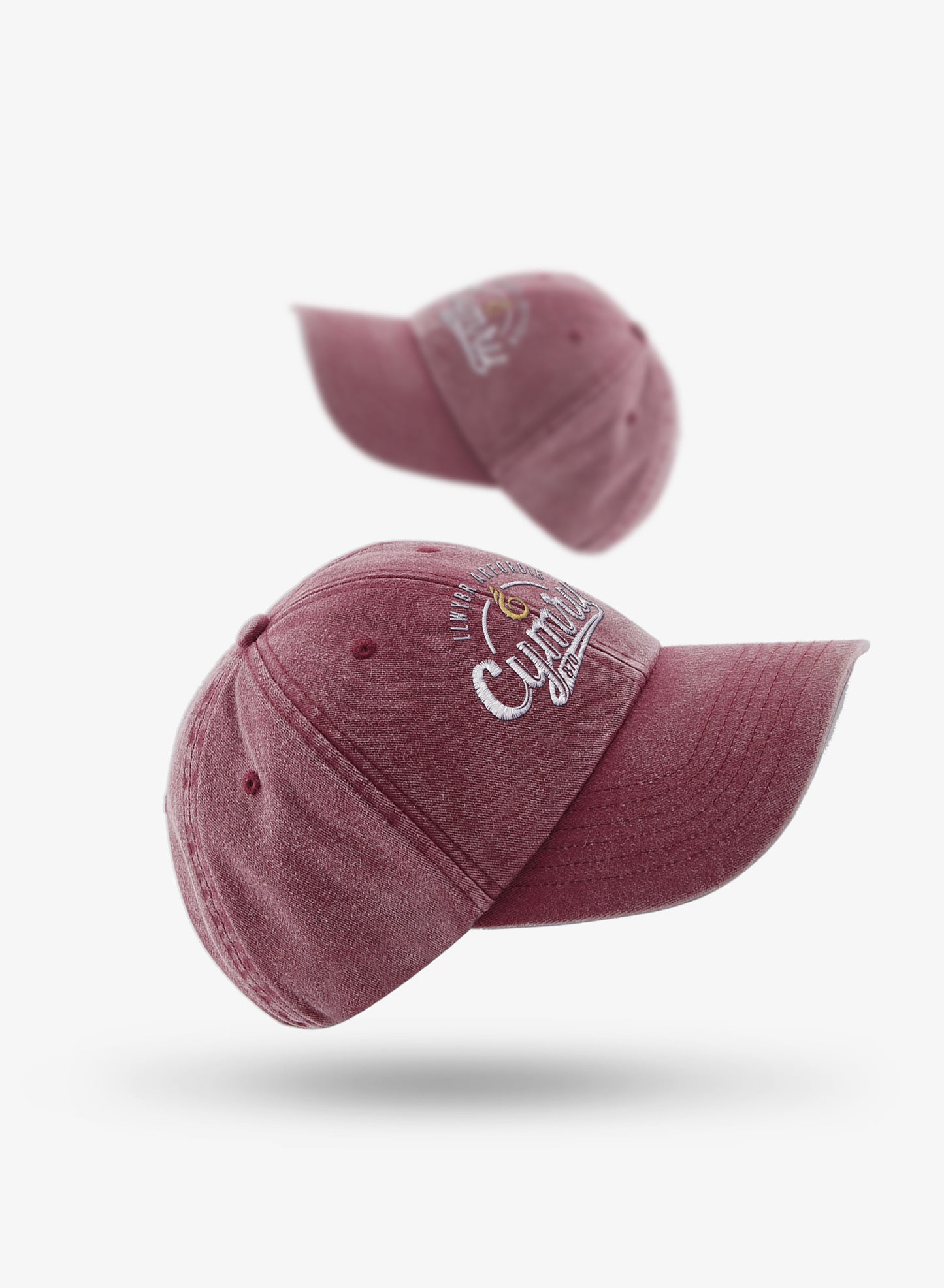 Wales Coast Path 100% cotton vintage style red baseball cap.