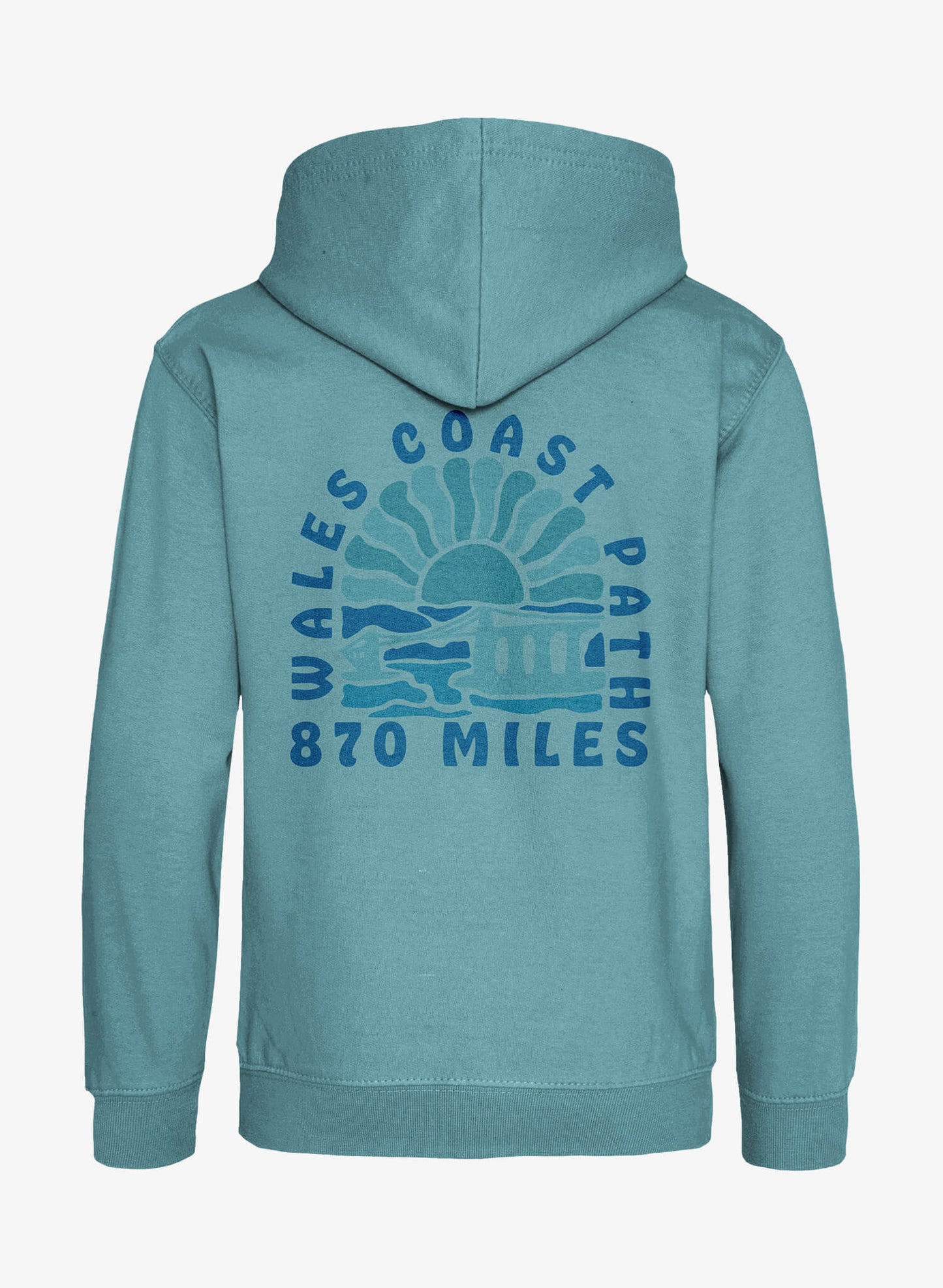Hazy Sunset Hoodie - Seafoam-Back - Wales Coast Path