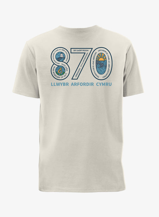 870 Miles T-Shirt - Natural - Back - Welsh - Wales Coast Path