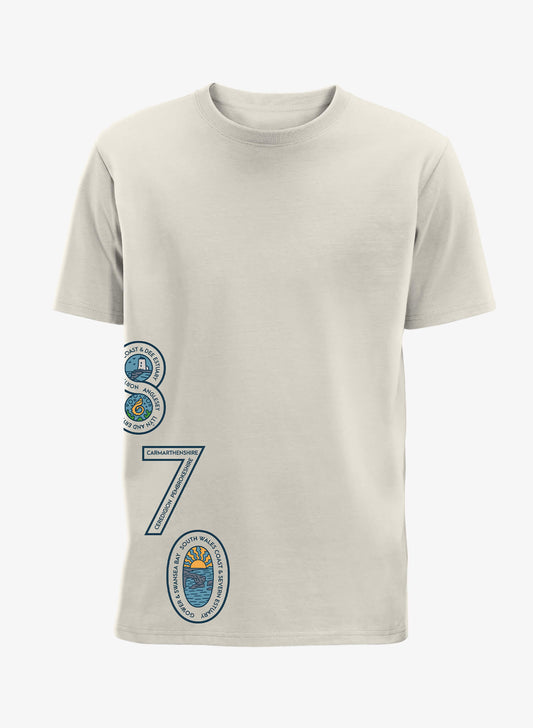 870 Miles T-Shirt - Natural - Front - Wales Coast Path