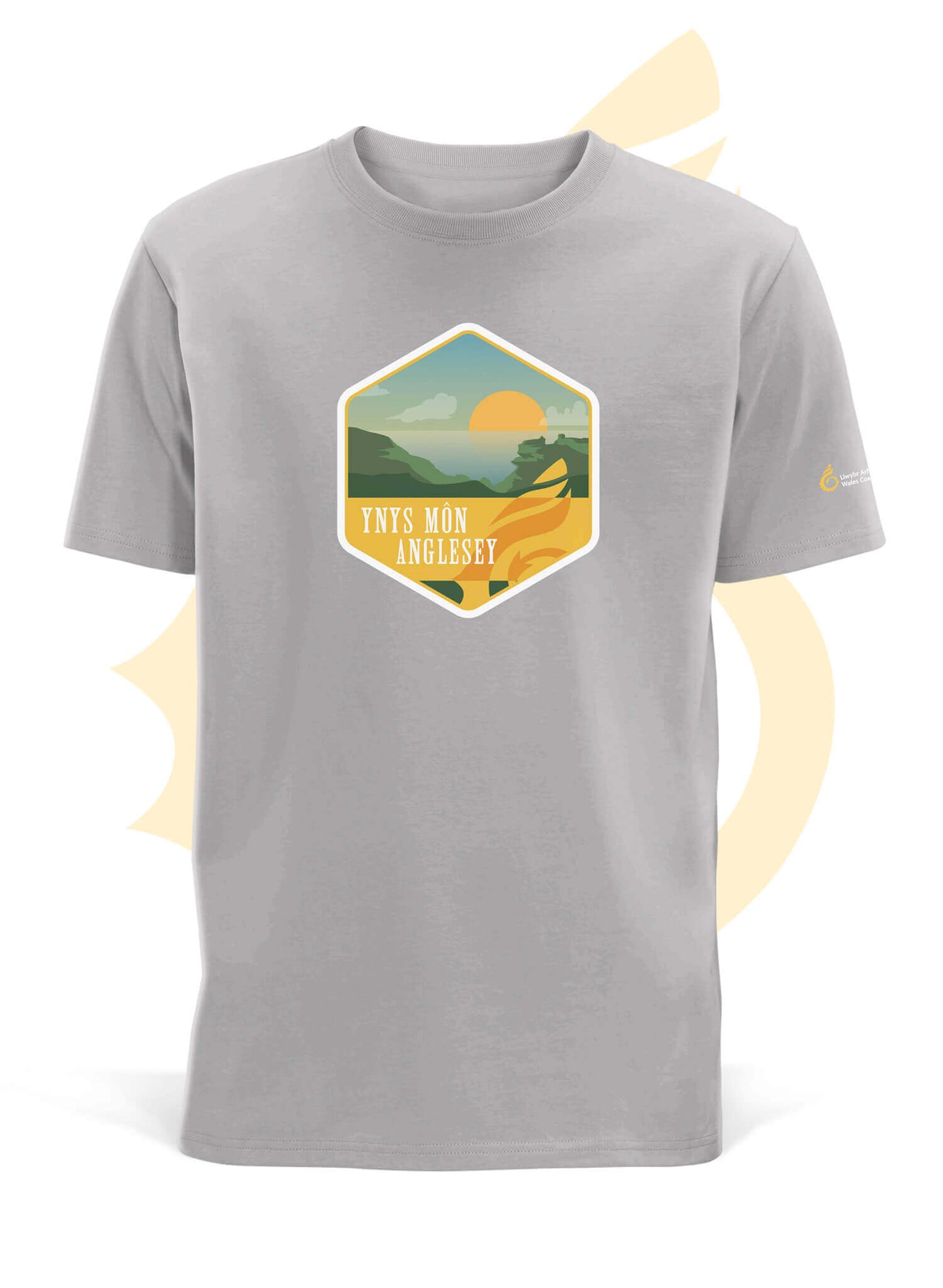 Grey Wales Coast Path Anglesey organic cotton t-shirt