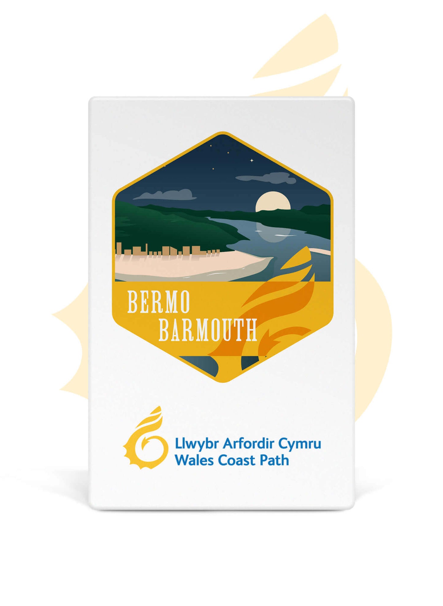 Wales Coast Path ceramic fridge magnet with barmouth design