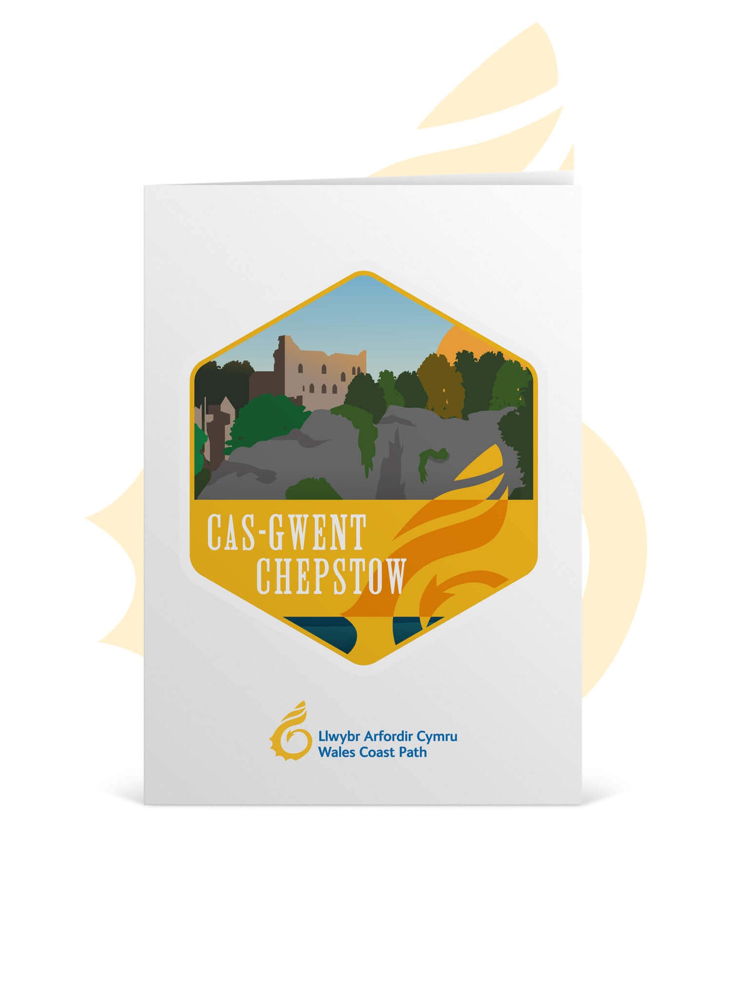 Wales Coast Path greetings card with Chepstow design
