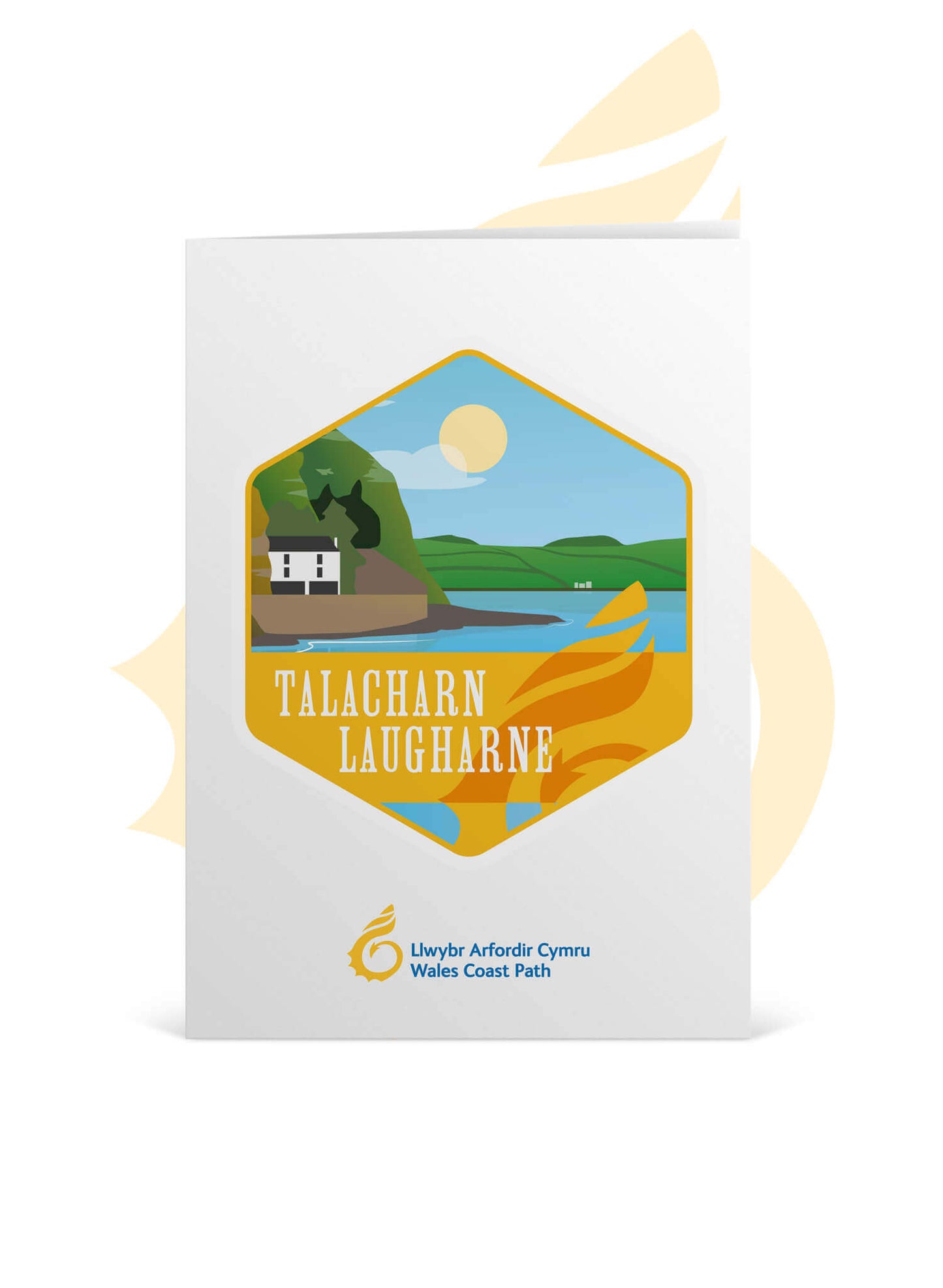 A5 greetings card with wales Coast Path Laugharne design