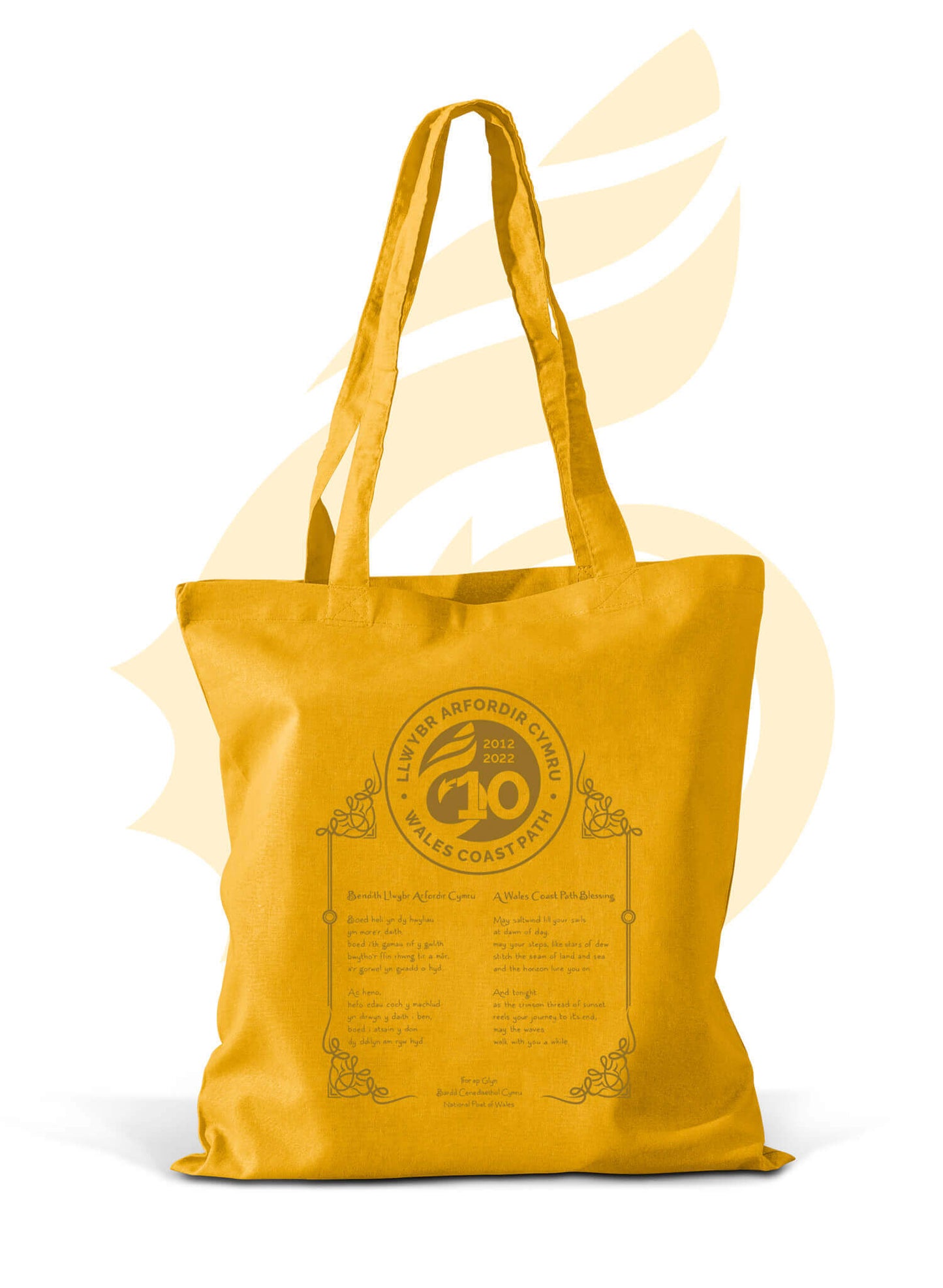 Mustard Blessing Cotton Shopper - Wales Coast Path