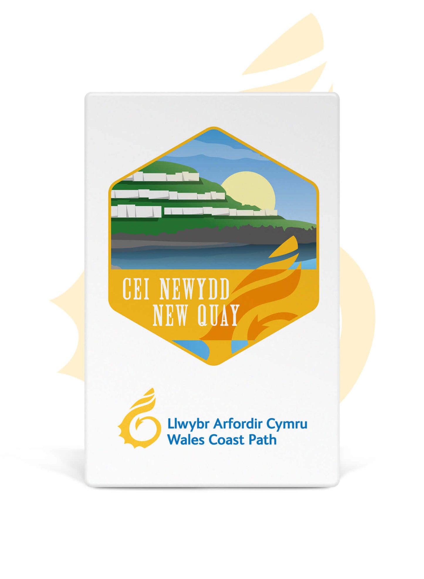 Wales Coast Path ceramic fridge magnet with New Quay design.