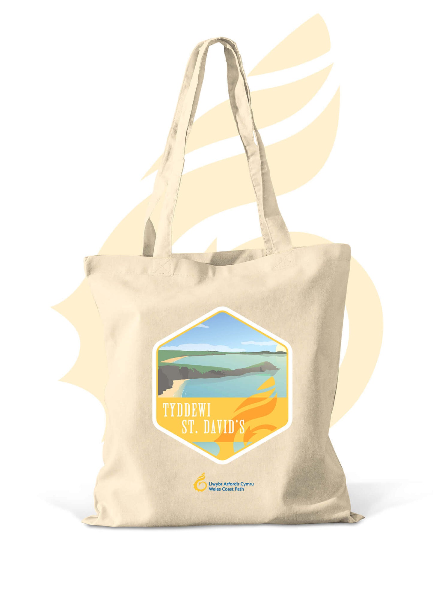 Wales Coast Path cotton shopper with St. David's design