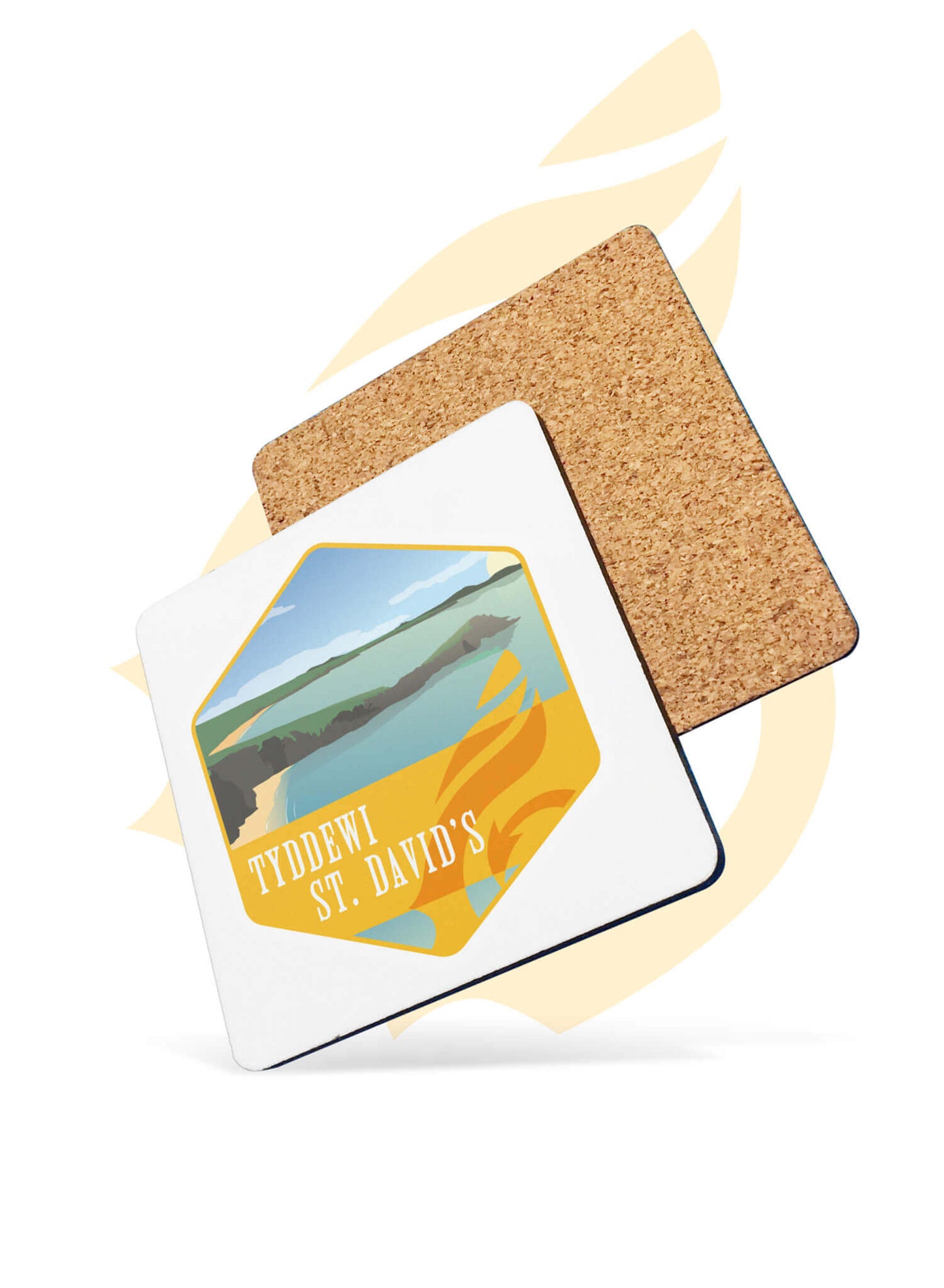 Wales Coast Path drinks coaster with St. David's design