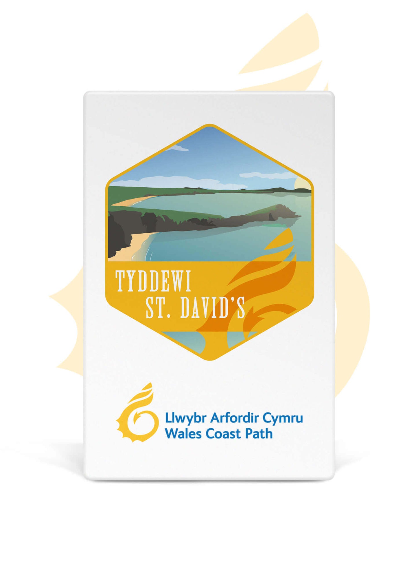Wales Coast Path ceramic fridge magnet with St. David's design