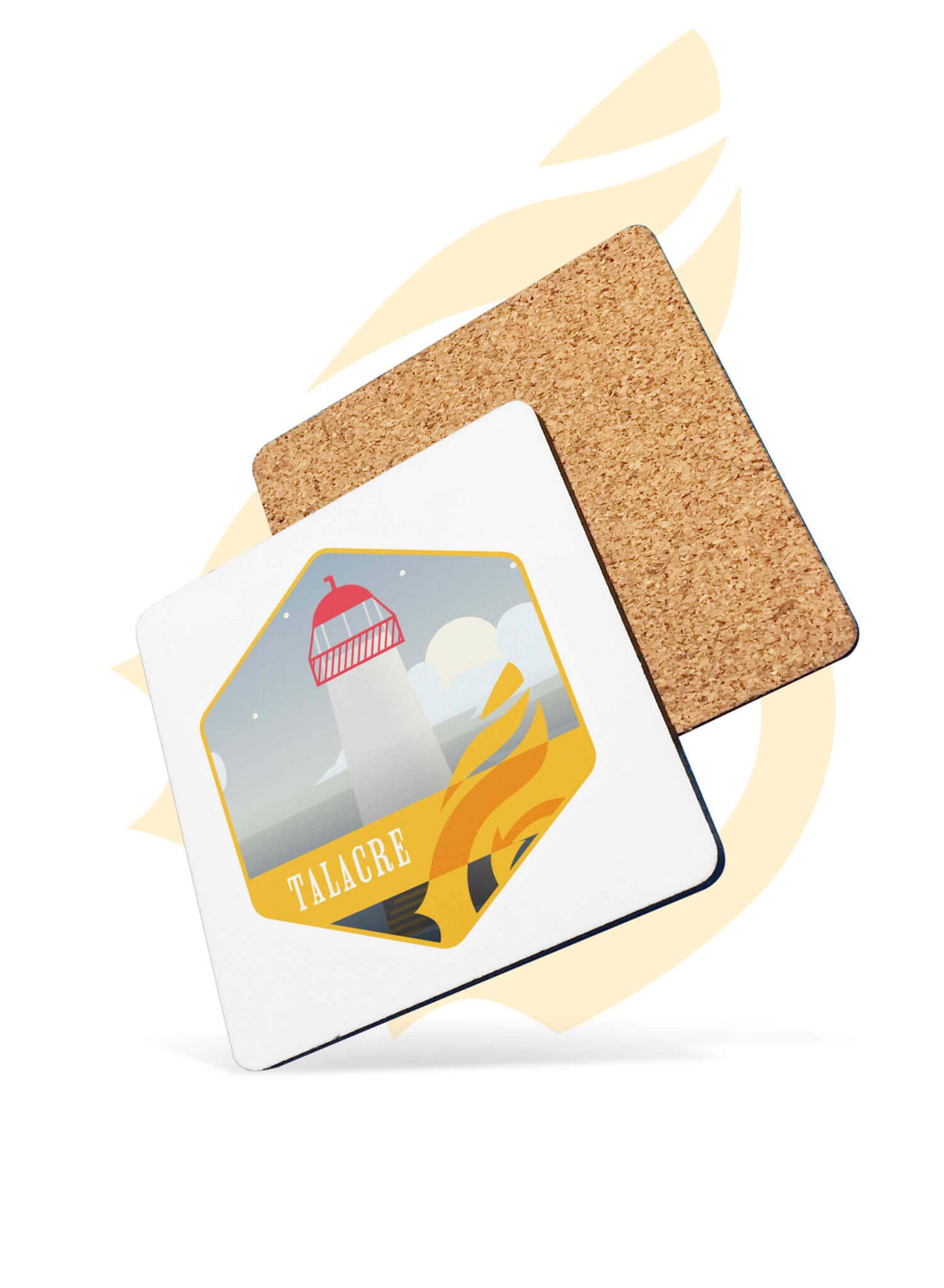 Wales Coast Path drinks coaster with Talacre design.