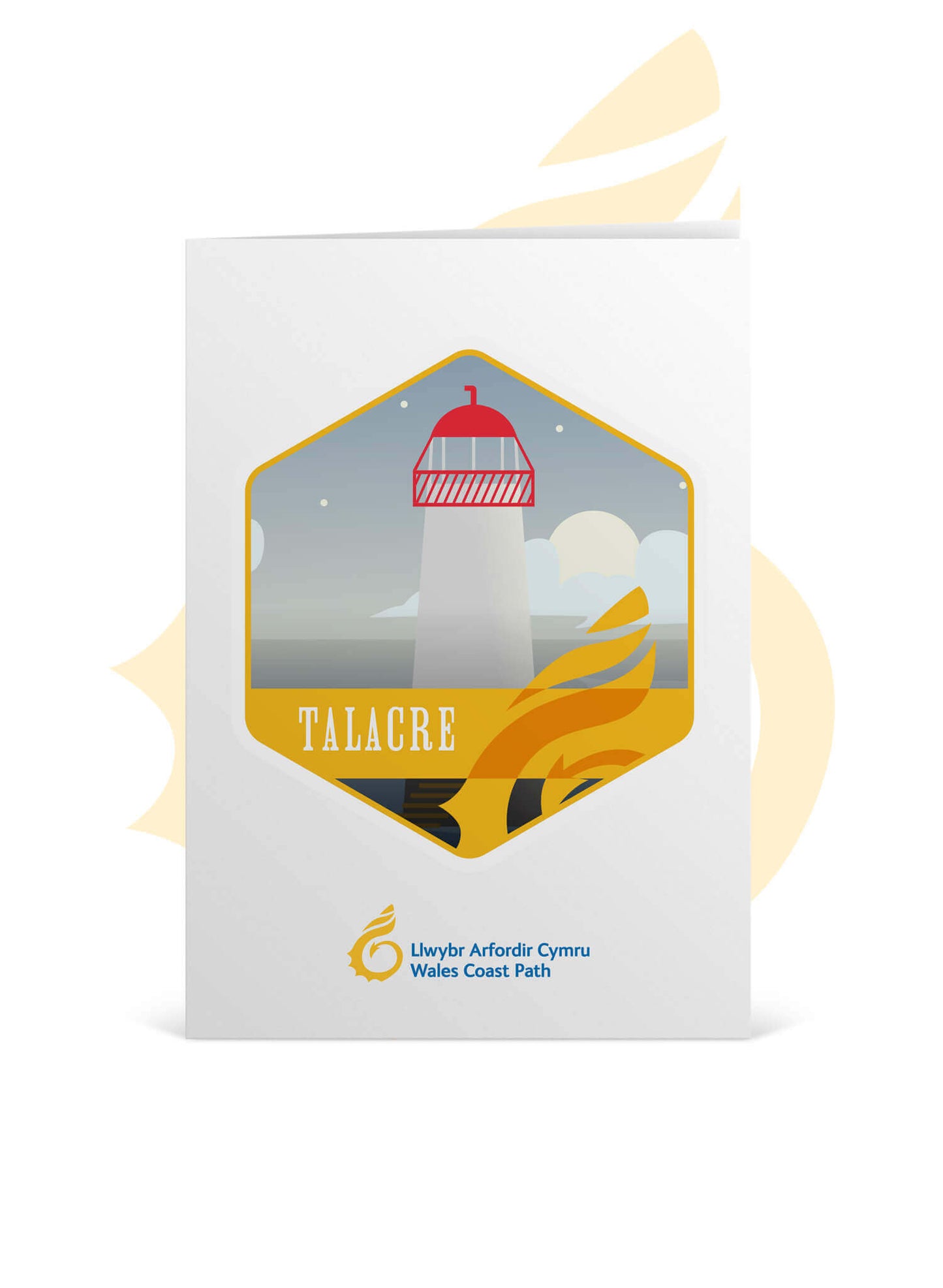 Wales Coast Path greetings card with Talacre design.