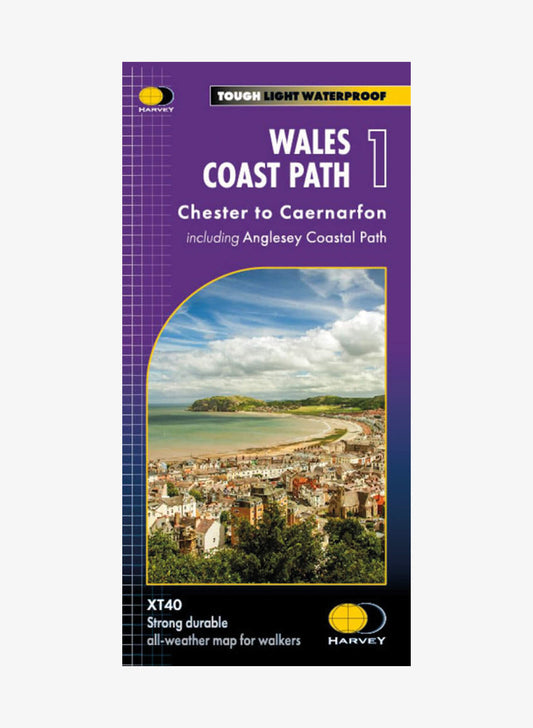Wales Coast Path Trail Map 1 - Chester to Caernarfon - Harvey Maps