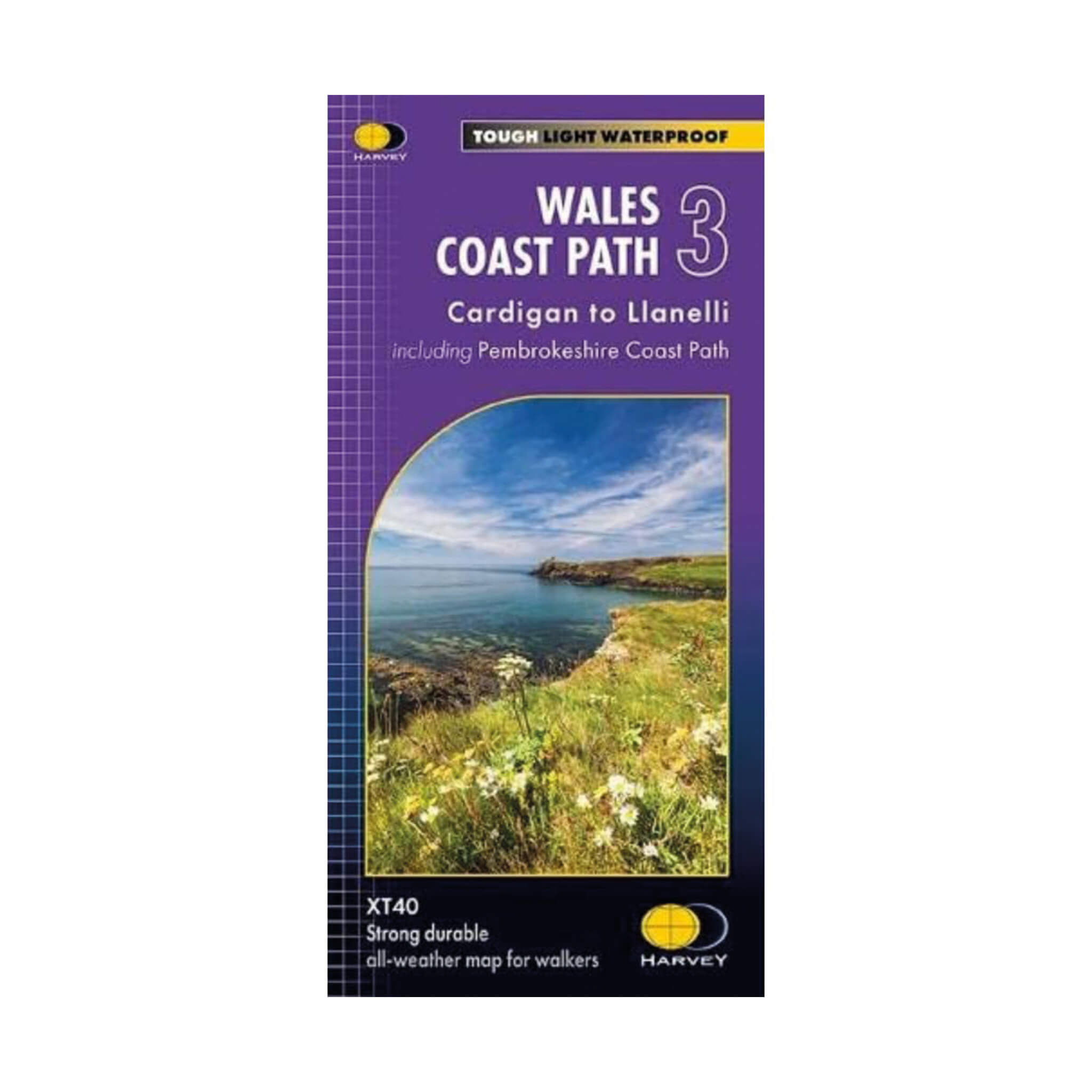 Map Awales Wales Coast Path Trail Map 3 - Cardigan to Llanelli - Harvey Maps ...