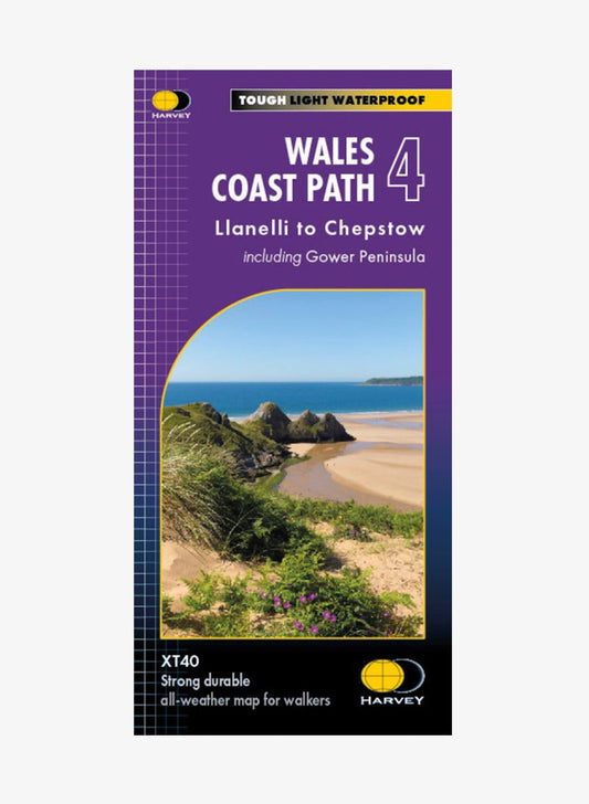 Wales Coast Path Trail Map 4 - Llanelli to Chepstow - Harvey Maps