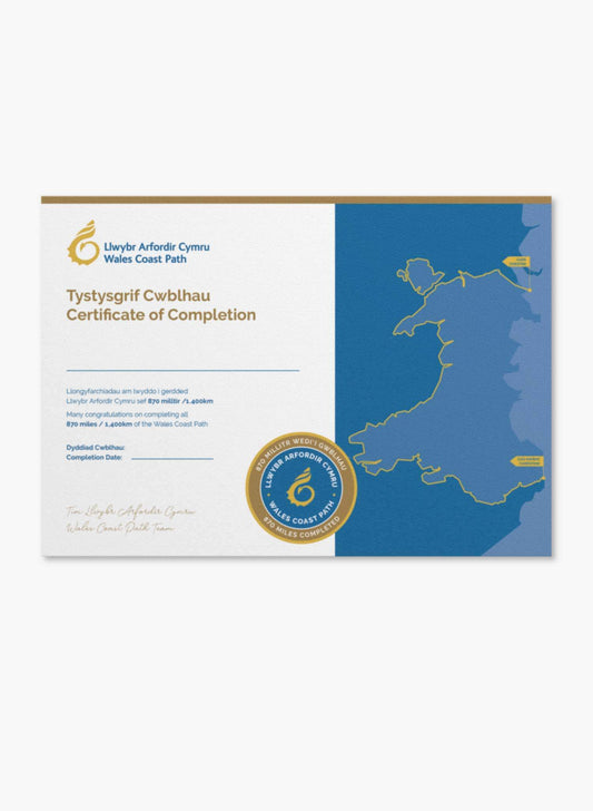 Wales Coast Path 870 miles official completion certificate