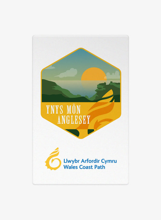 Wales Coast Path Anglesey ceramic fridge magnet with Wales Coast Path Anglesey design.