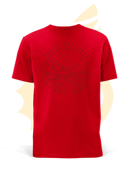Explore More Outline T-Shirt | Red | English | Back | Wales 