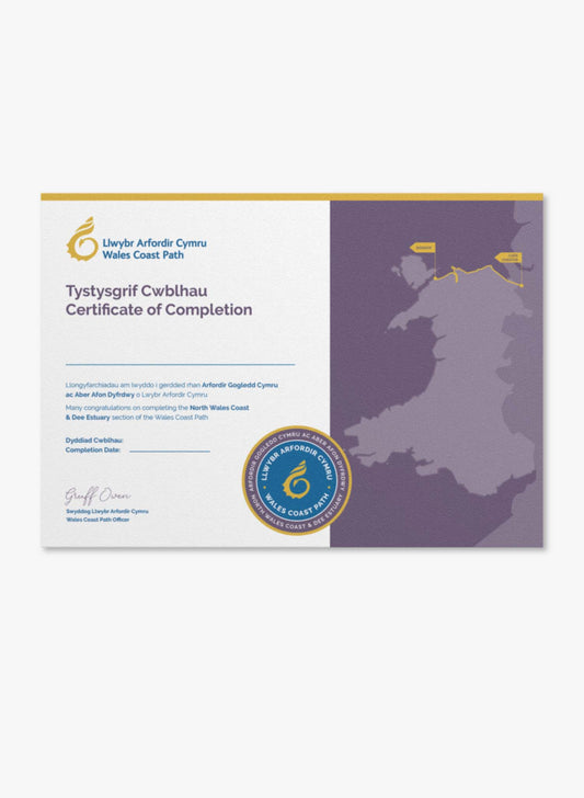 Wales Coast Path North Wales Coast and Dee Estuary Completion Certificate