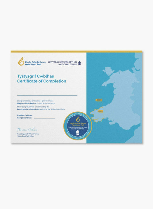 Wales Coast Path Pembrokeshire Completion Certificate