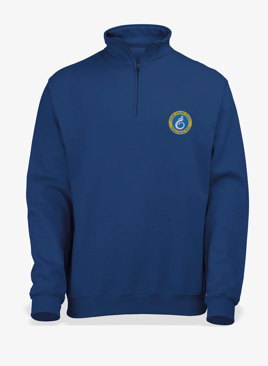Royal Blue 1/4 Zip Sweatshirt - Wales Coast Path