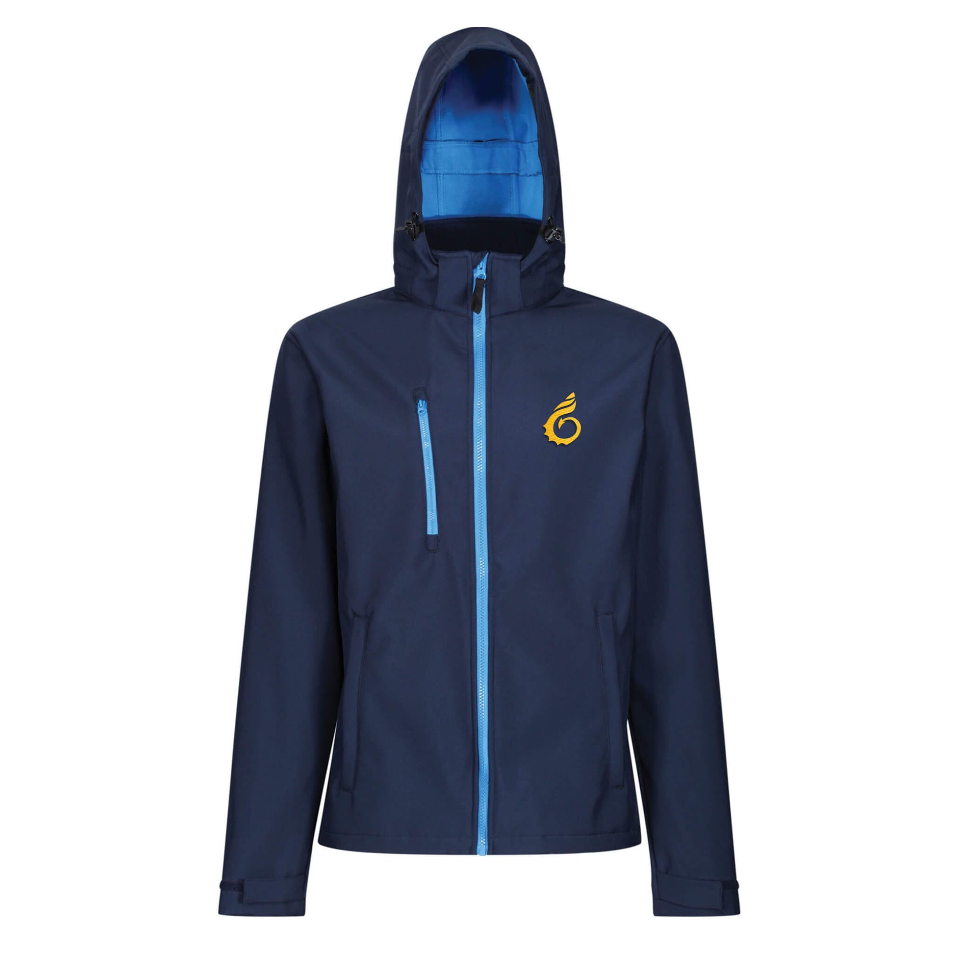 3-Layer Softshell Jacket with Hood - Navy - Wales Coast Path