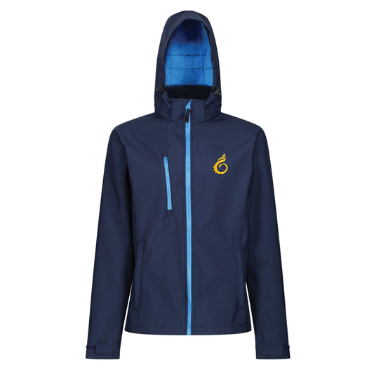 3-Layer Softshell Jacket with Hood - Navy - Wales Coast Path