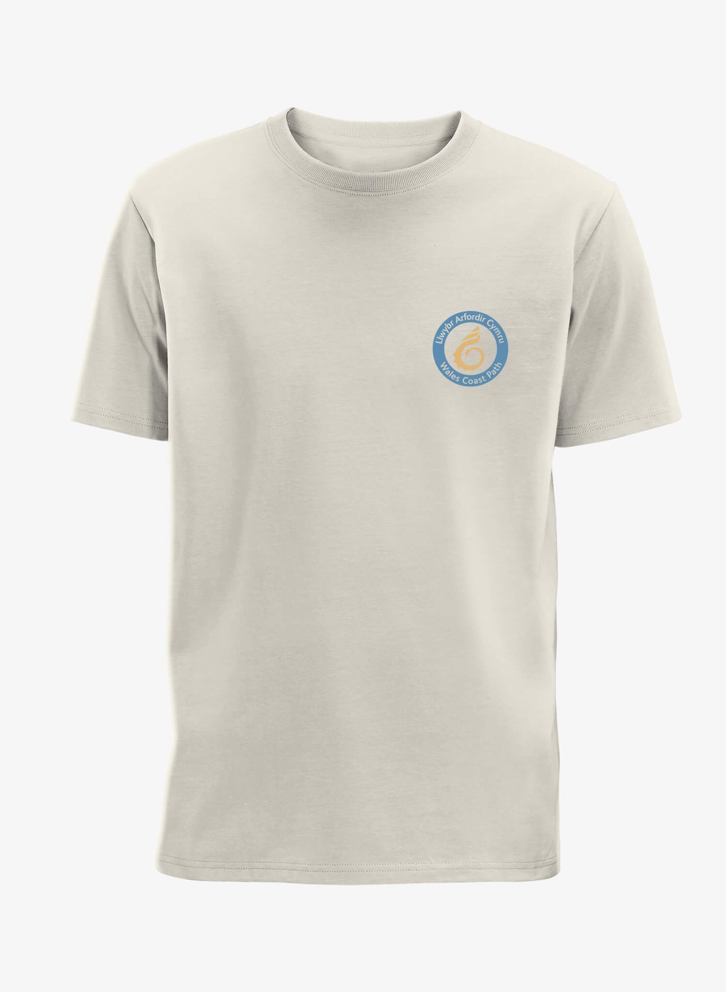 Coastal Scenes T-Shirt - Natural - Front - Welsh - Wales Coast Path