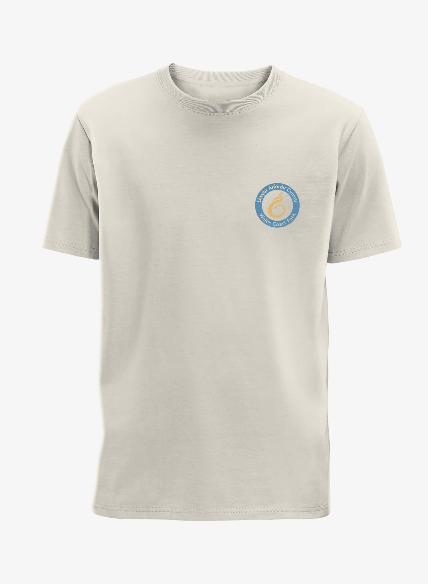 Coastal Scenes T-Shirt - Natural - Front - Welsh - Wales Coast Path