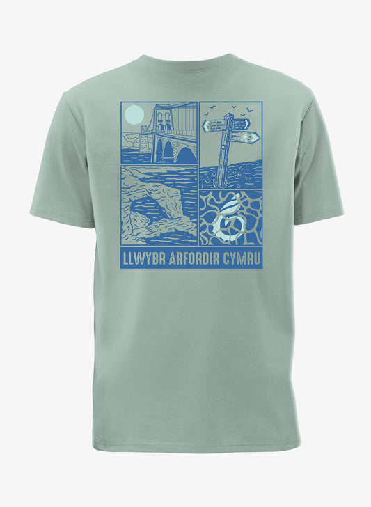 Coastal Scenes T-Shirt - Back - Front - Welsh - Wales Coast Path