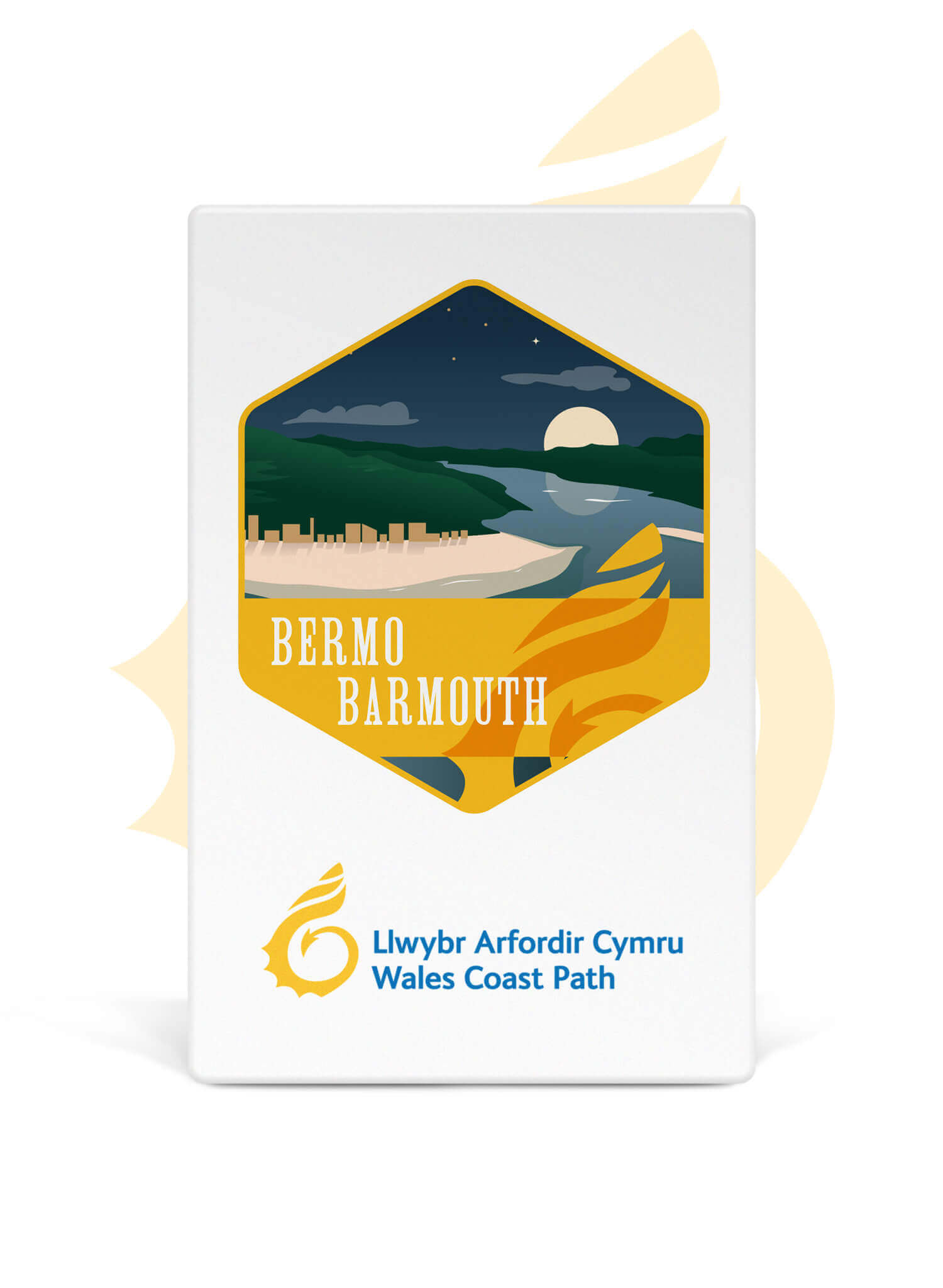 Wales Coast Path ceramic fridge magnet with barmouth design