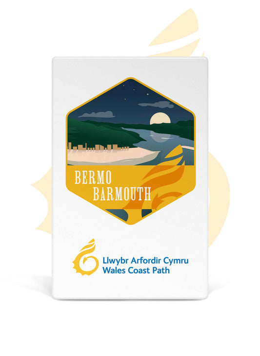 Wales Coast Path ceramic fridge magnet with barmouth design