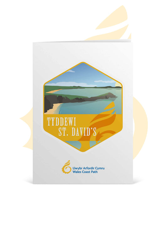 Wales Coast Path greetings card with St. David's design.
