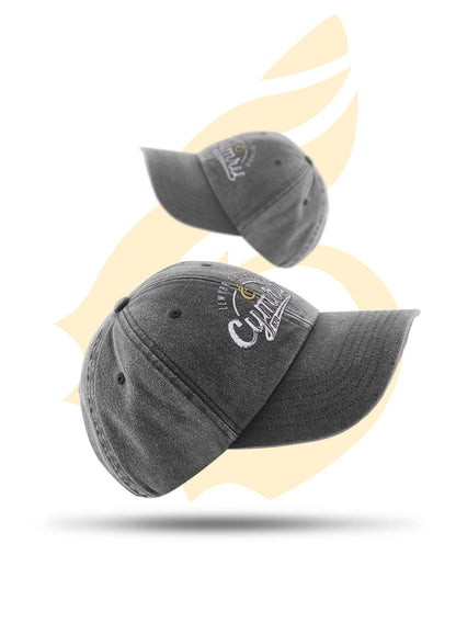 Wales Coast Path 100% cotton vintage style black baseball cap.