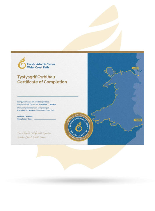 Wales Coast Path 870 miles official completion certificate