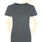 Wales Coast Path 870 design on charcoal womens fitted t-shirt