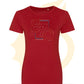 Wales Coast Path 870 design on fire red womens fitted t-shirt