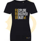 Wales Coast Path Black Explore Discover Enjoy womens fitted t-shirt