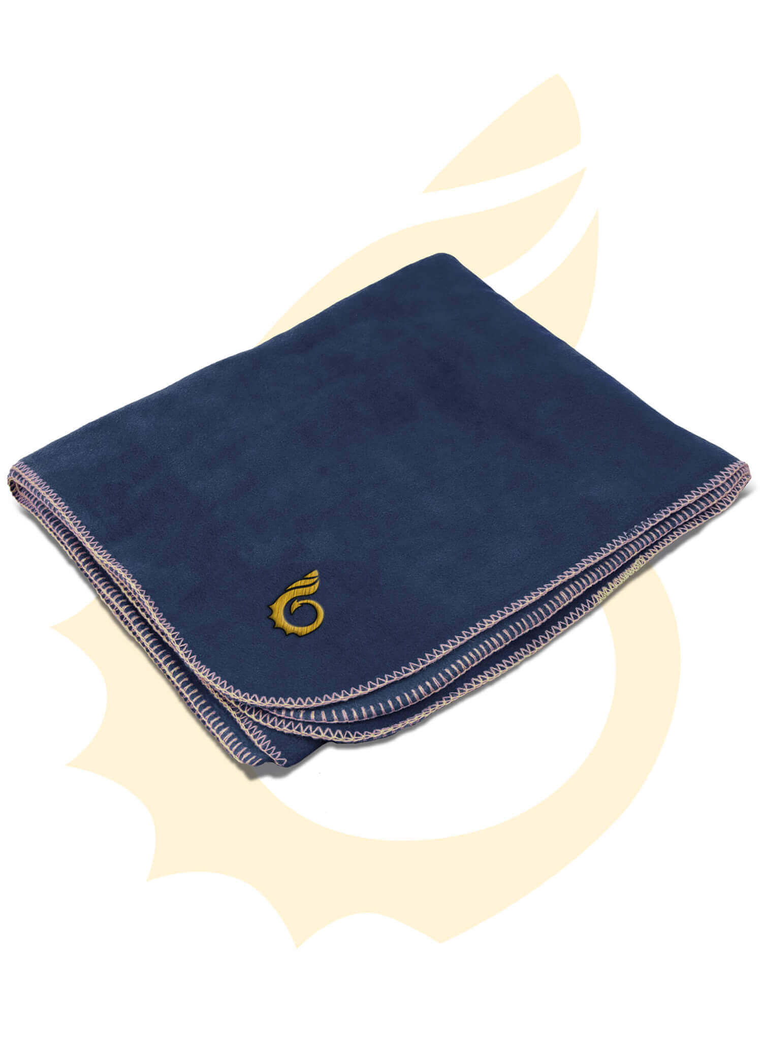 Wales Coast Path Fleece Travel Blanket Navy