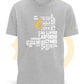 Grey unisex t-shirt featuring place names from the Wales Coast Path.